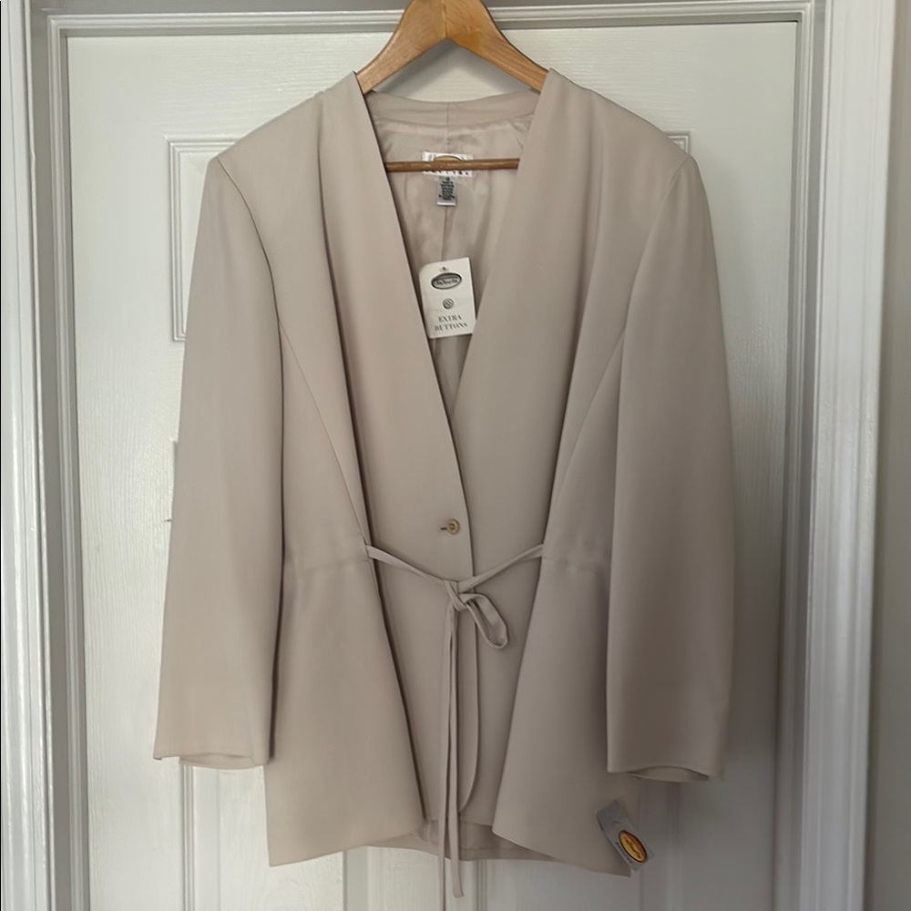 Talbots Cream Blazer with Tie Waist